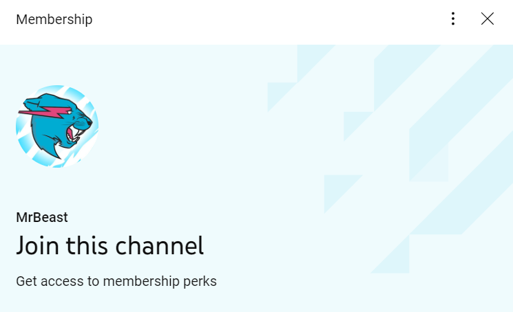 Membership on youtube