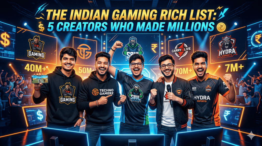 top 5 gaming youtubers of india